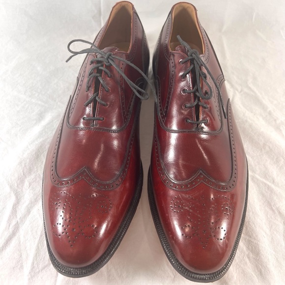 Vintage JOHNSTON MURPHY ARISTOCRAT Oxford Burgundy Leather Made in USA 91/2US - Picture 1 of 11